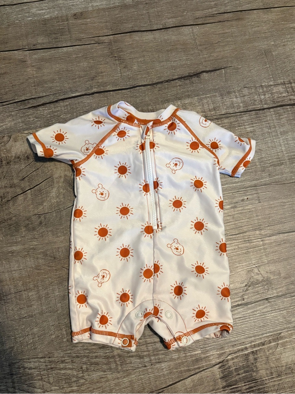 Disney Short-Sleeve One-Piece with Orange Sun print & Winnie the Pooh